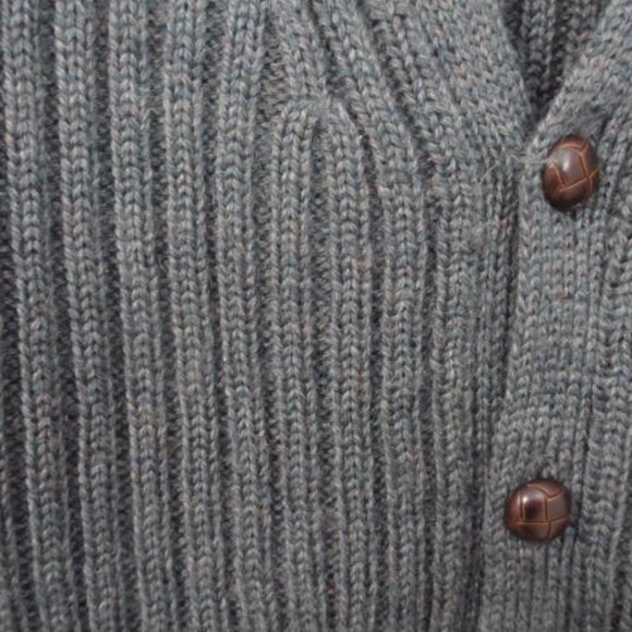 Woolovers Heavy 100% British Wool Ribbed Cardigan Preppy Minimalist - Picture 6 of 11